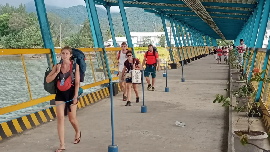 Around Bangsal Port Lombok showing surrounding area and local activities near the harbor