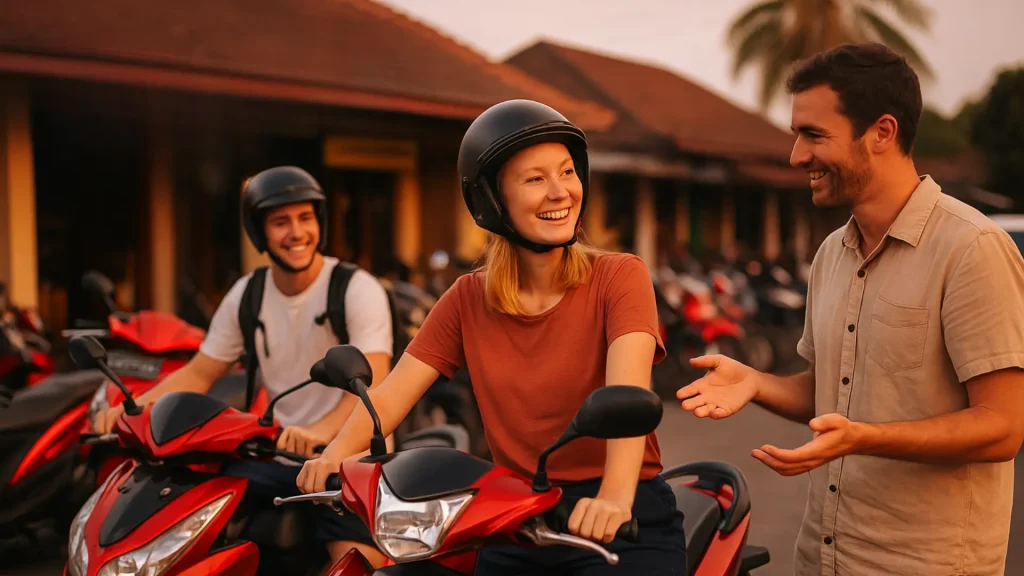 How To Get To Bangsal Port by renting a motorbike for independent travel